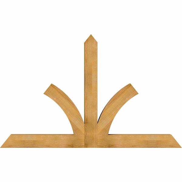 Ekena Millwork Richland Rough Sawn Timber Gable Bracket, Western Red Cedar, 84"W x 53"H x 6"D x 6"F, 15/12 Pitch GBW084X53X0606RIC00RWR - main